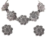 Thumbnail for Silver-Plated Alloy Oxidised Rose Shape Necklace - The Pari - Distacart