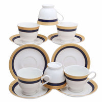 Thumbnail for Classical Golden Border Cup Set with Saucer, Set of 12, 200ml - Distacart
