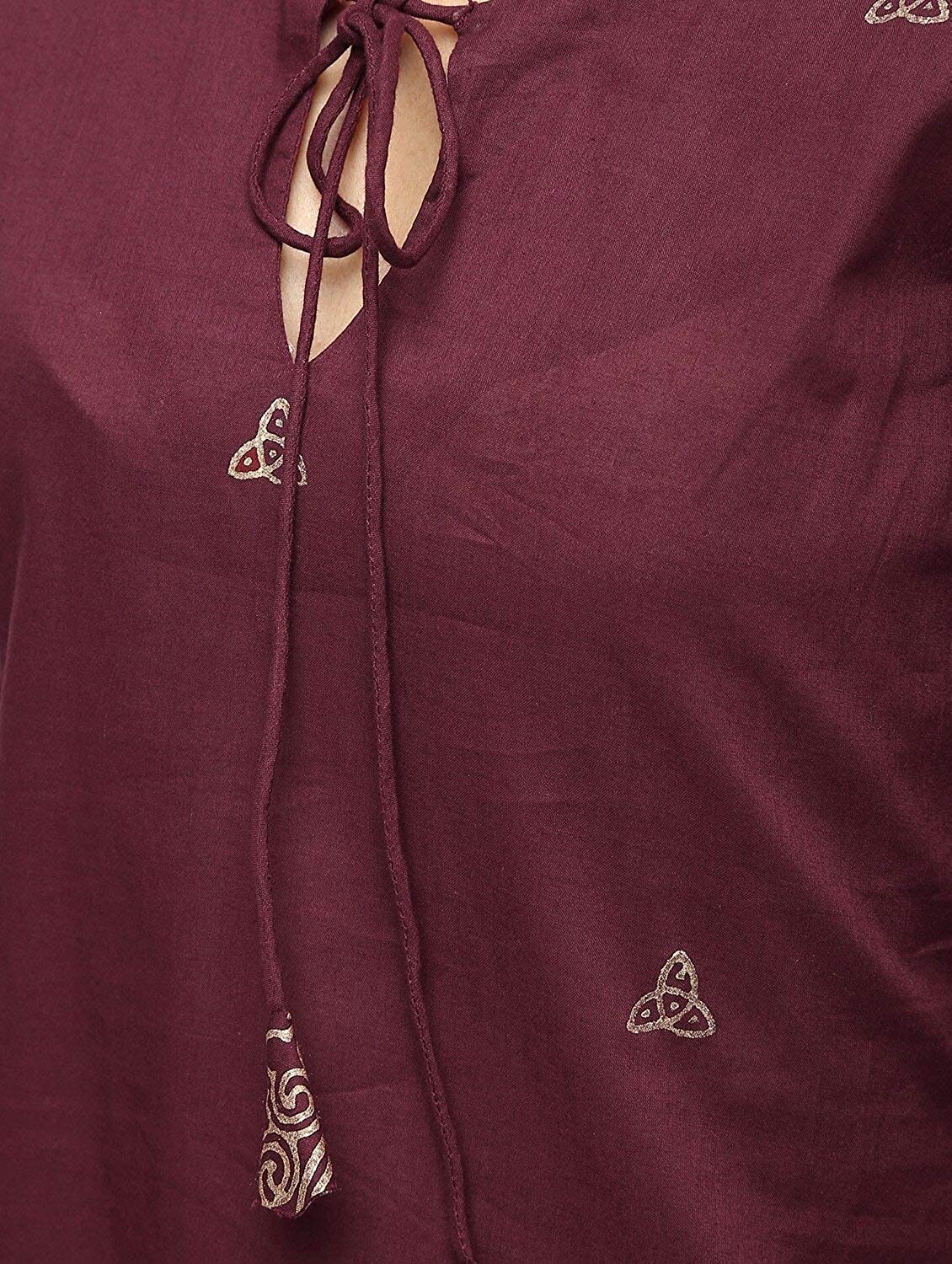 Cheera Straight Front Keyholl Eligant Kurta With Straight Printed Borderd Design Plazo Set