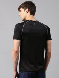 Thumbnail for HRX by Hrithik Roshan Men Black Raglan Sleeved T-shirt - Distacart