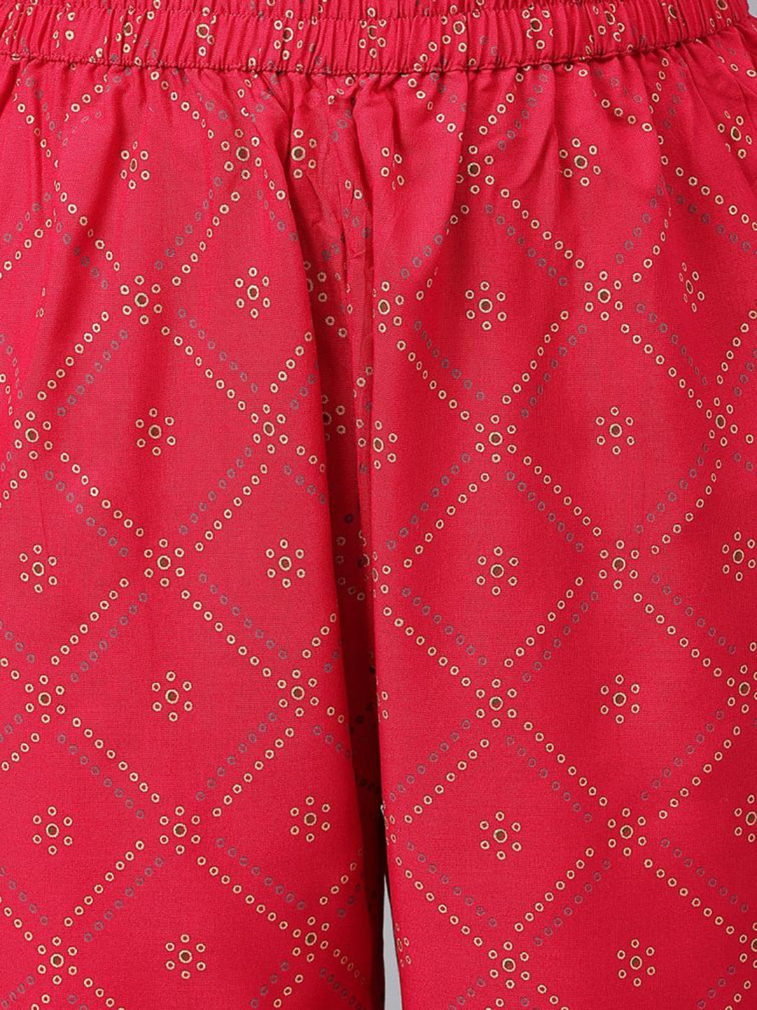 Khushal K Women Pink Kurta with Palazzos & Dupatta - Distacart