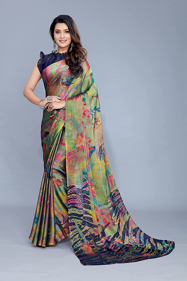 Mirchi Fashion Women's Chiffon Forest Designer Saree