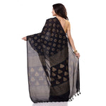 Thumbnail for Desh Bidesh Bengal Cotton Women's Bengal Tant Abhra Fabric Design Pure Cotton Handloom Saree With Blouse Piece - Distacart