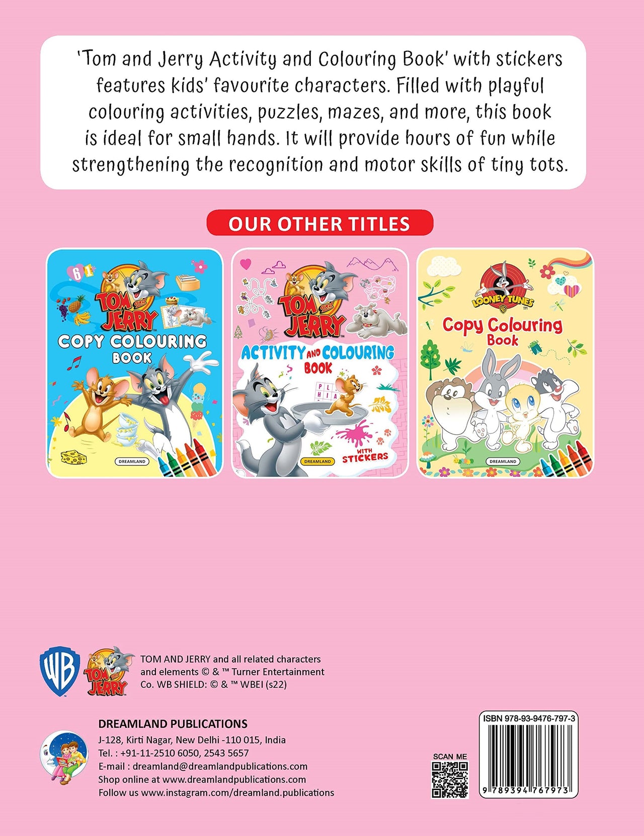 Dreamland Tom and Jerry Activity and Colouring Book - Distacart