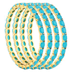 Thumbnail for Gold-Plated Alloy Designer Sky Blue Combo Of Ad Bangles - The Pari - Distacart