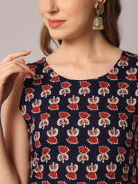 Thumbnail for Kalini Floral Printed Round Neck Gotta Patti Straight Kurta With Trousers & Dupatta - Distacart