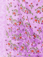 Thumbnail for Kalini Pink & Lavender Floral Bagh Saree - Distacart