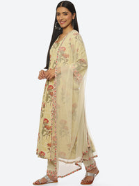 Thumbnail for Biba Women Floral Printed Kurta with Trousers & Dupatta - Distacart