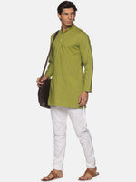 Thumbnail for Sethukrishna Men Green Pure Cotton Kurta with Pyjamas - Distacart