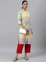 Thumbnail for Khushal K Women Colourblocked Cotton Kurta - Distacart