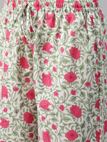 Thumbnail for Biba Women White & Pink Printed Kurta with Palazzos & Dupatta - Distacart