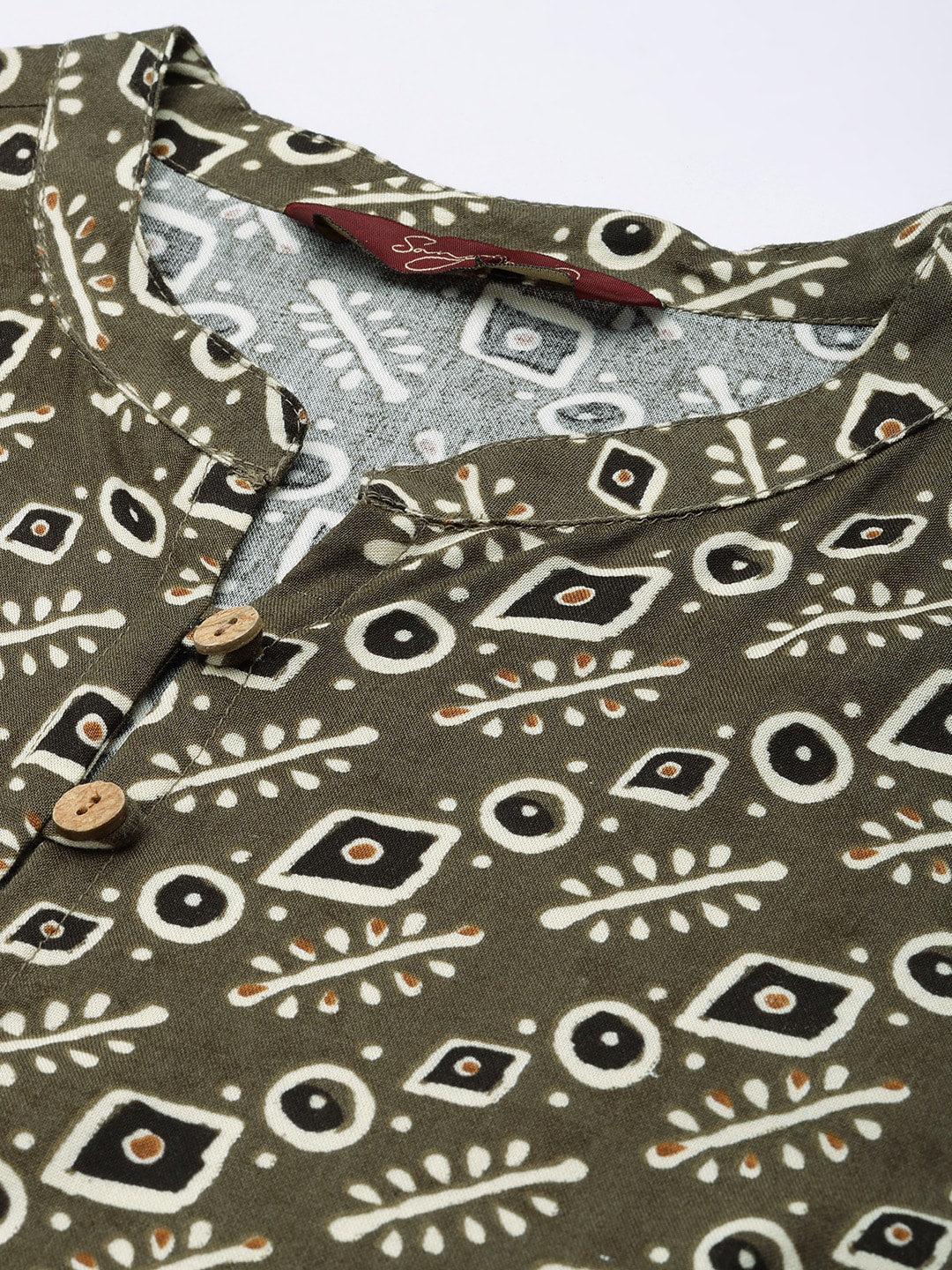 Sangria Women Ethnic Motifs Printed Mandarin Collar Anarkali Kurta - Distacart