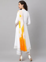 Thumbnail for Khushal K Band Collar Gotta Patti Anarkali Kurta with Palazzos & Dupatta - Distacart