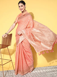 Thumbnail for Saree Mall Ethnic Motifs With Woven Design Border Saree - Distacart
