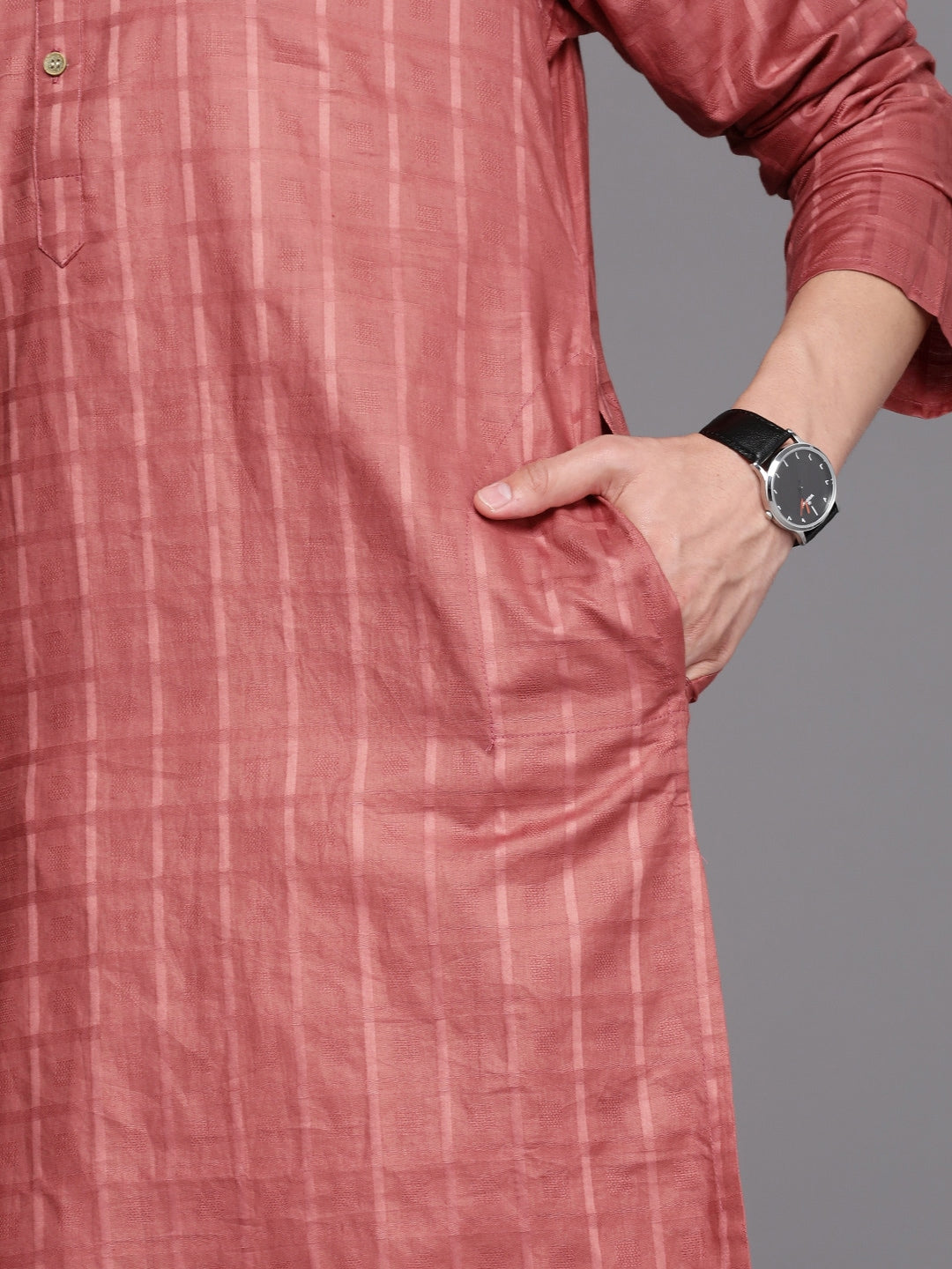 Manyavar Men Coral Kurta with Churidar - Distacart