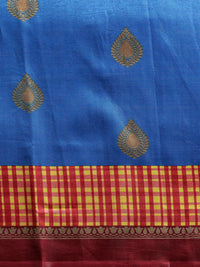 Thumbnail for Saree Mall Blue Printed Bhagalpuri Saree - Distacart