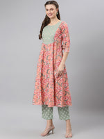 Thumbnail for Khushal K Floral Printed Round Neck Kurta with Palazzos & Dupatta - Distacart