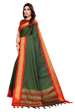 Thumbnail for Vamika Weaving Green Cotton Silk Saree - Distacart