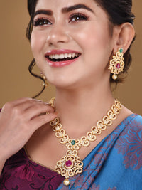 Thumbnail for Saraf RS Jewellery Gold-Plated Multi-Colored Jewellery Set - Distacart