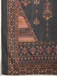 Thumbnail for Sangria Women Floral Embroidered Thread Work Chanderi Silk Kurta With Palazzos & Dupatta - Distacart