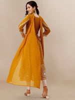 Thumbnail for HERE&NOW Floral Lucknowi Chikankari Embroidered Georgette Anarkali Kurta with Dupatta - Distacart