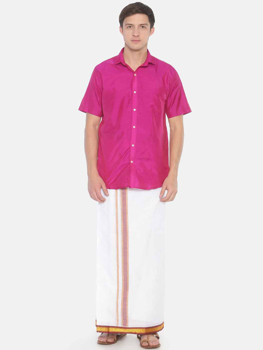 Sethukrishna White Solid Readymade Pocket Dhoti For Men - Distacart