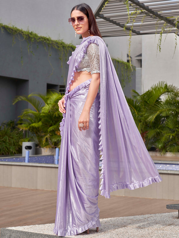 Tikhi Imli Lavender Embellished Saree - Distacart