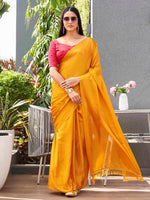 Thumbnail for Tikhi Imli Woven Design Crepe Saree - Distacart