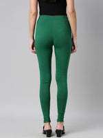 Thumbnail for Souchii Green Solid Slim-Fit Leggings - Distacart