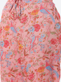Thumbnail for Biba Women Pink Floral Printed Regular Kurta with Trousers - Distacart