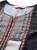 Thumbnail for Biba Women Black & Red Ethnic Motifs Printed Kurta - Distacart