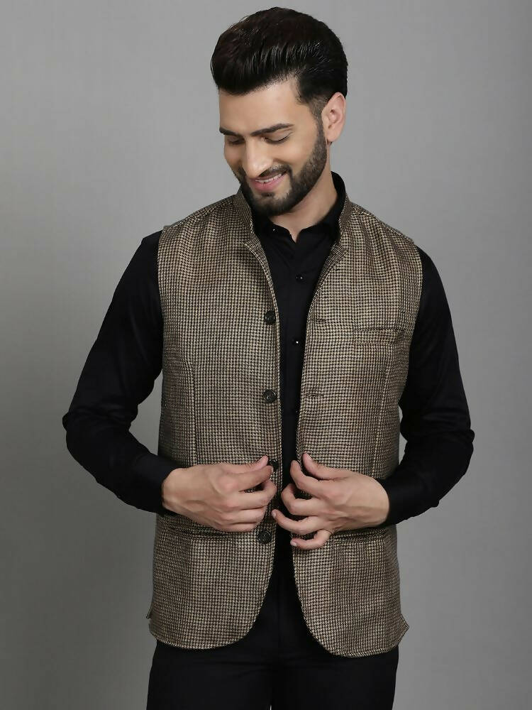 Even Apparels Nehru Jacket With Welt Pockets - Beige - Distacart