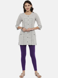 Thumbnail for Souchii Violet Solid Slim-Fit Ankle-Length Leggings - Distacart