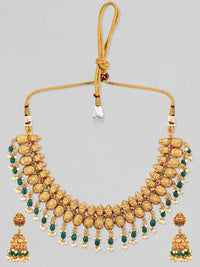 Thumbnail for Rubans 24k Gold-Plated & Green Pearl Beaded Jewellery Set - Distacart