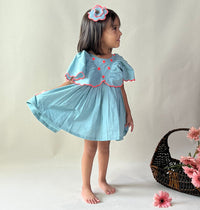 Thumbnail for ArthLife Pale Blue Neon Embroidered Dress - Distacart