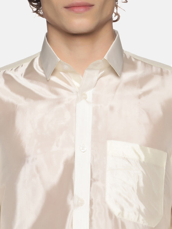 Sethukrishna Men Cream Solid With Angavastram - Distacart