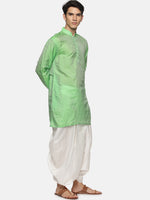 Thumbnail for Sethukrishna Men Green Printed Kurta with Patiala - Distacart