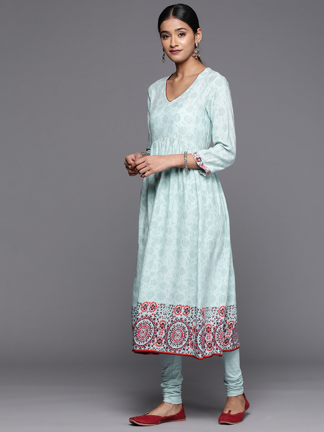 Biba Women Ethnic Motifs Printed Regular Kurta with Churidar & Dupatta - Distacart