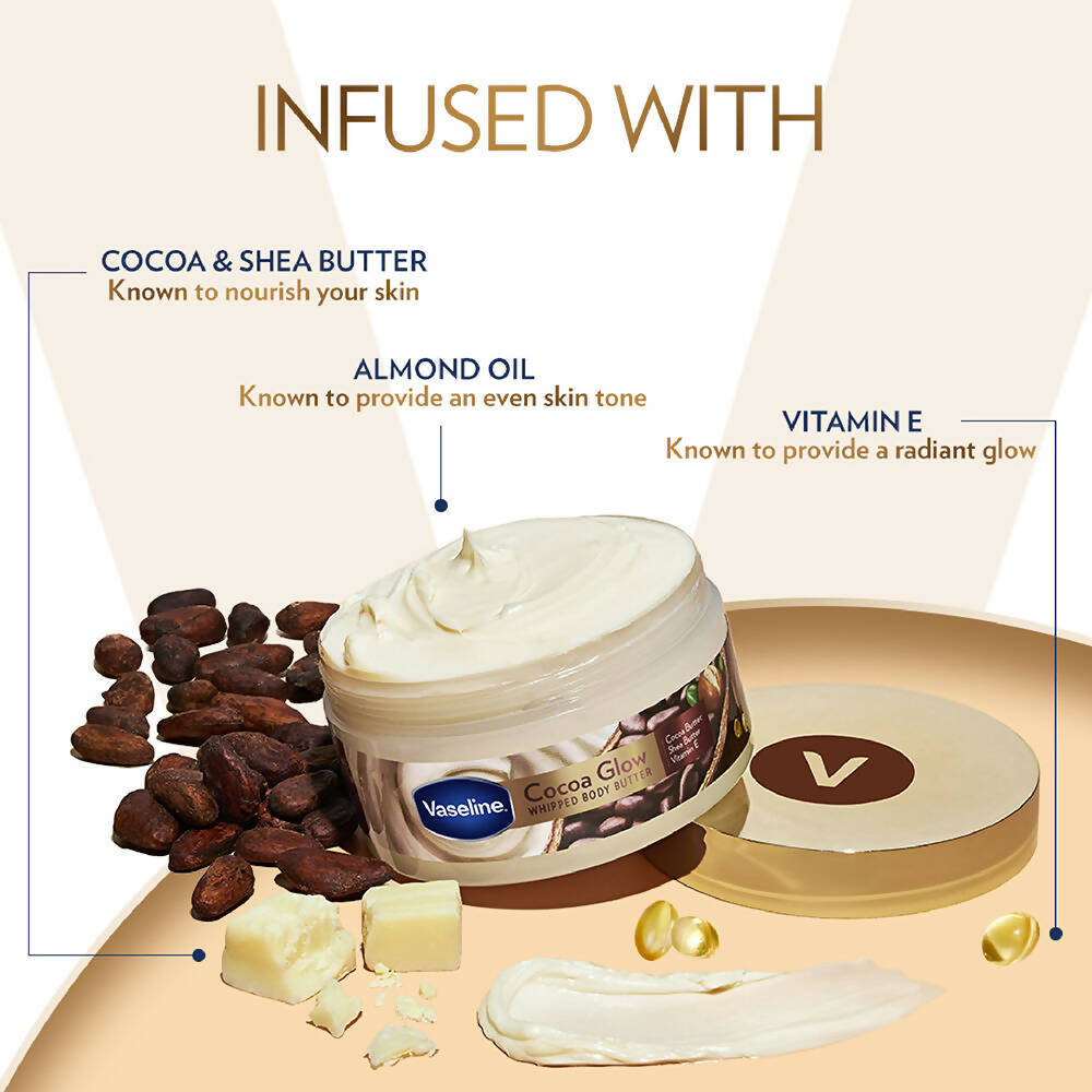 Vaseline Cocoa Glow Whipped Body Butter - Distacart