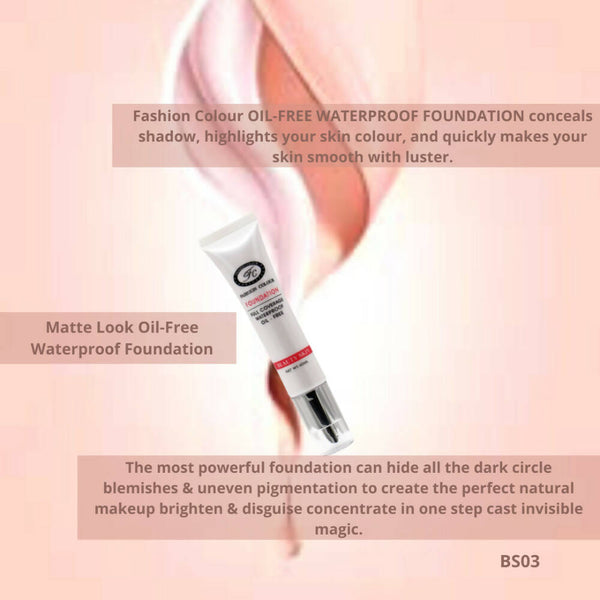 Fashion Colour Oil Free Full Coverage Waterproof Foundation-Shade 01 - Distacart