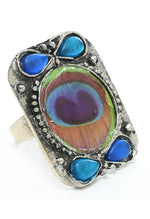 Thumbnail for Mominos Fashion Johar Kamal Oxidised Silver-Plated Brass Finish Peacock Wings Choker For Women - Distacart