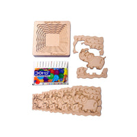 Thumbnail for Kraftsman Stack up Puzzles/ Layered Puzzle Elephant Shape for Kids | Color Kit Included | 18 Pieces Puzzle - Distacart