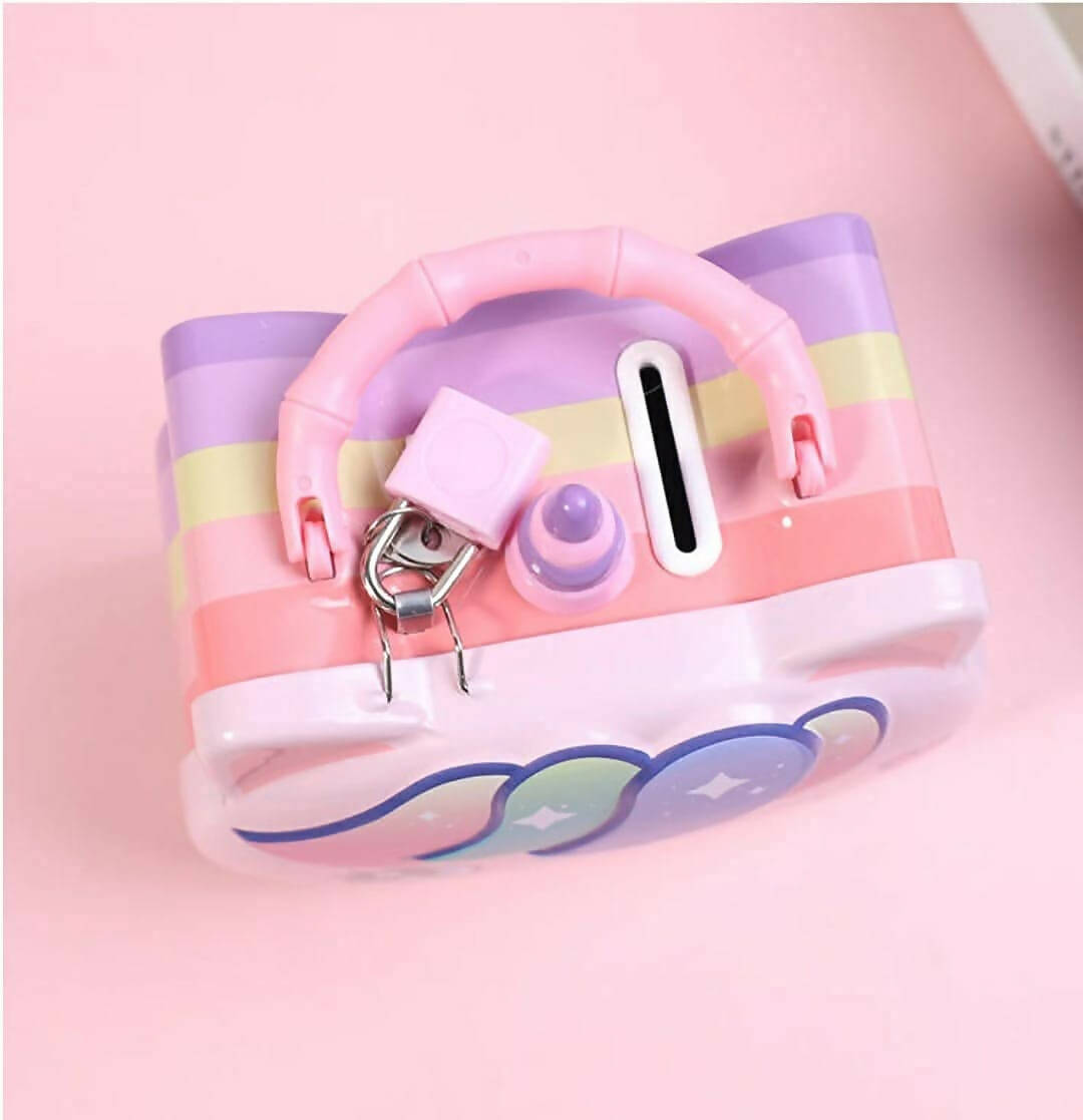 Sardar Ji Ki Dukan Cute Cartoon Printed Metal Coin Bank, Money Bank For Kids, Coin Bank Box With Lock, Piggy Bank(Multi Print) - Distacart