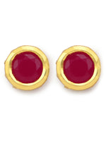 Thumbnail for Maroon Circular Studs Earrings - Ruby Raang - Distacart