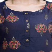 Thumbnail for Lagi Women's Blue Printed Straight Kurta & Pant (MC38B)