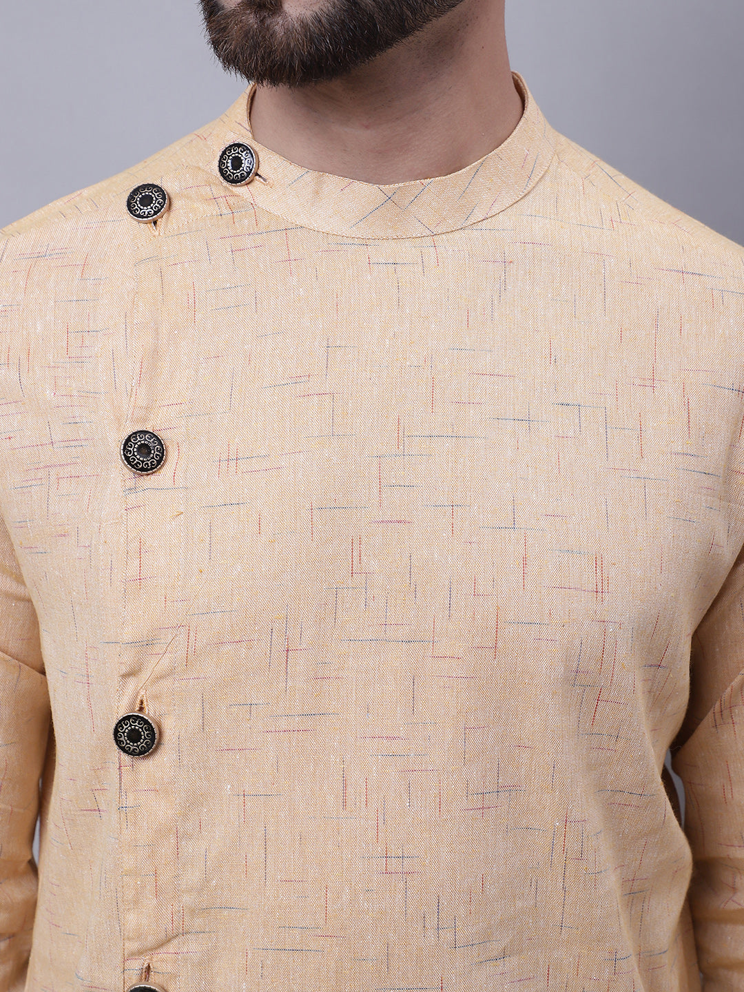 Even Apparels Beige Sherwani Kurta With Asymetrical Cut - Distacart