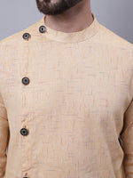 Thumbnail for Even Apparels Beige Sherwani Kurta With Asymetrical Cut - Distacart