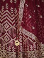 Thumbnail for Myra Maroon Georgette Real Georgette Lehenga Choli - Distacart