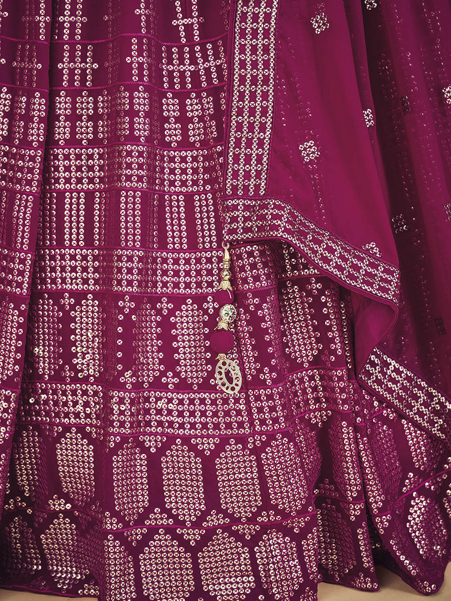 Myra Pink Georgette Real Georgette Lehenga Choli - Distacart