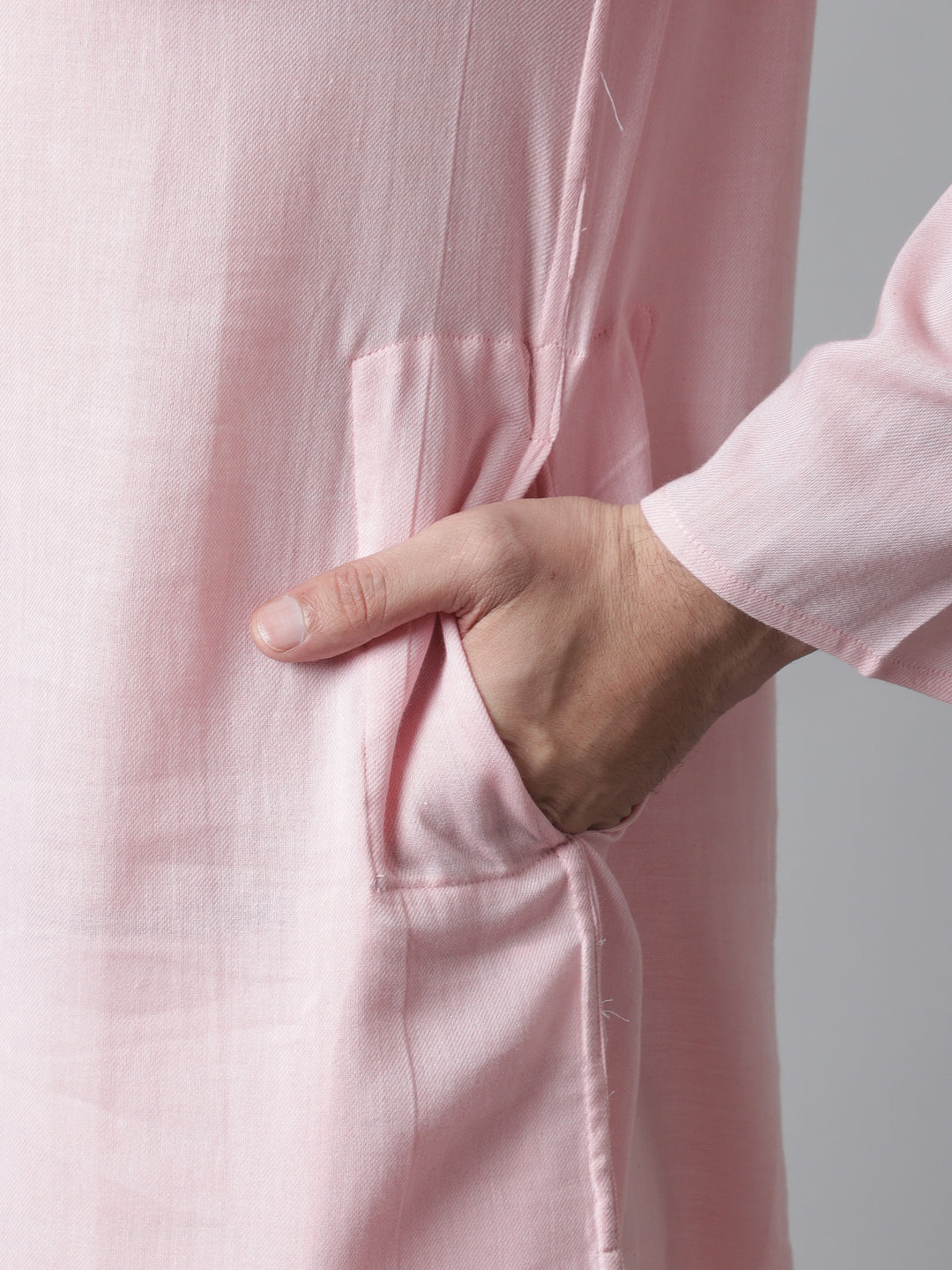 Even Apparels Pink Pure Cotton Kurta With Band Collar - Distacart